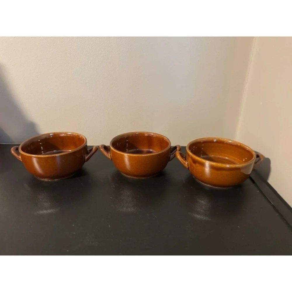 Boston Warehouse Crock‎ Brown Glaze Vintage 1993. Excellent Condition. Set Of 3.
